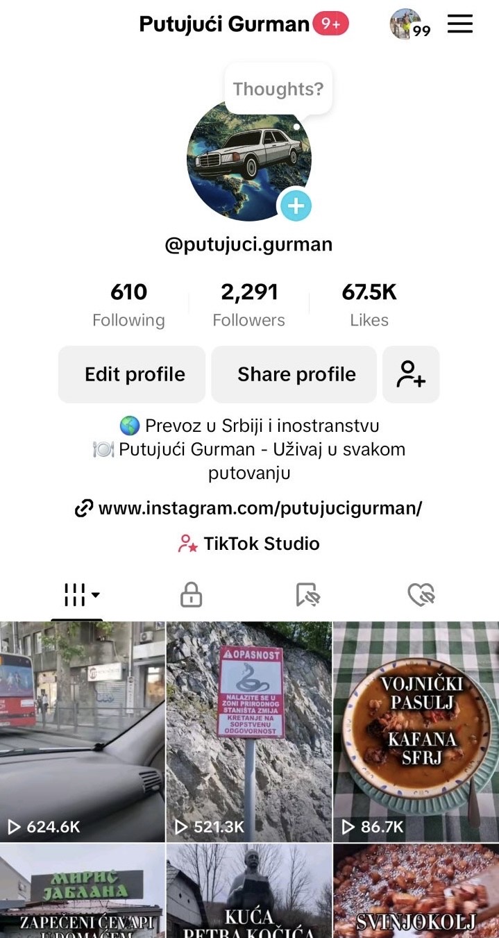 Putujući Gurman viral video analytics